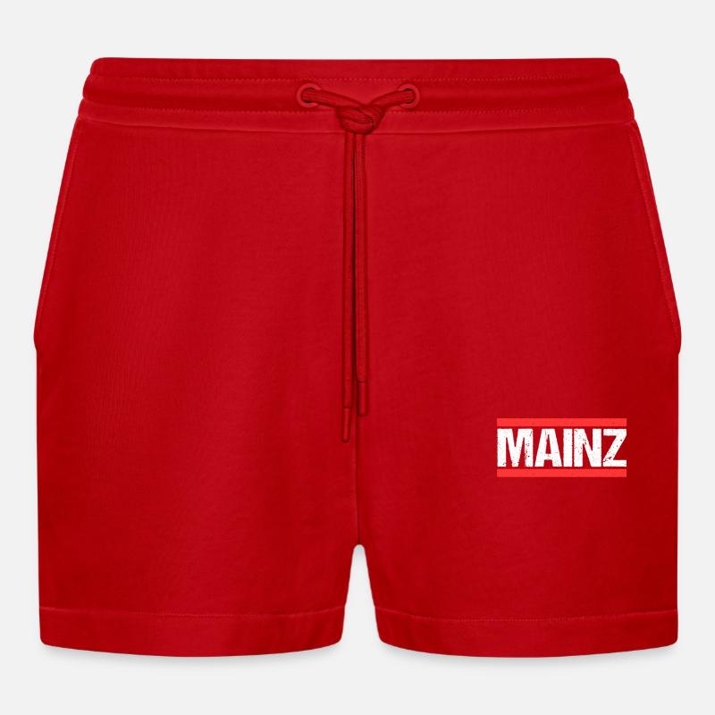 Mainzerin Mainzer Mainz - Organic Relaxed Cropped Shorts Made in EU - Rot