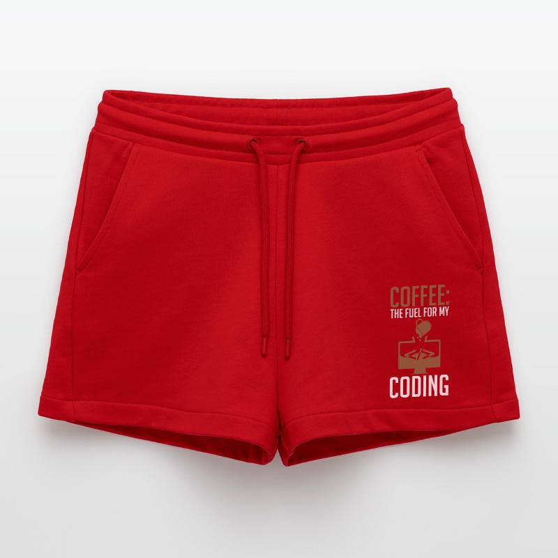 Coder Coffee The fuel for my coding Organic Relaxed Cropped Shorts Made in EU