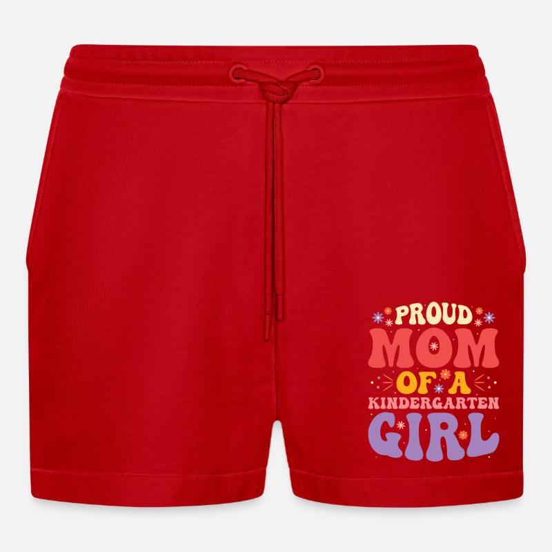 Stolze Mutter Eines Kindergartenmädchens - Organic Relaxed Cropped Shorts Made in EU - Rot