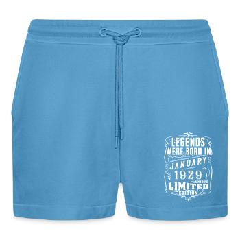 Geburtstag Januar 1929 Jahr Limited Edition - Organic Relaxed Cropped Shorts Made in EU -  Sol Blue - Vorne