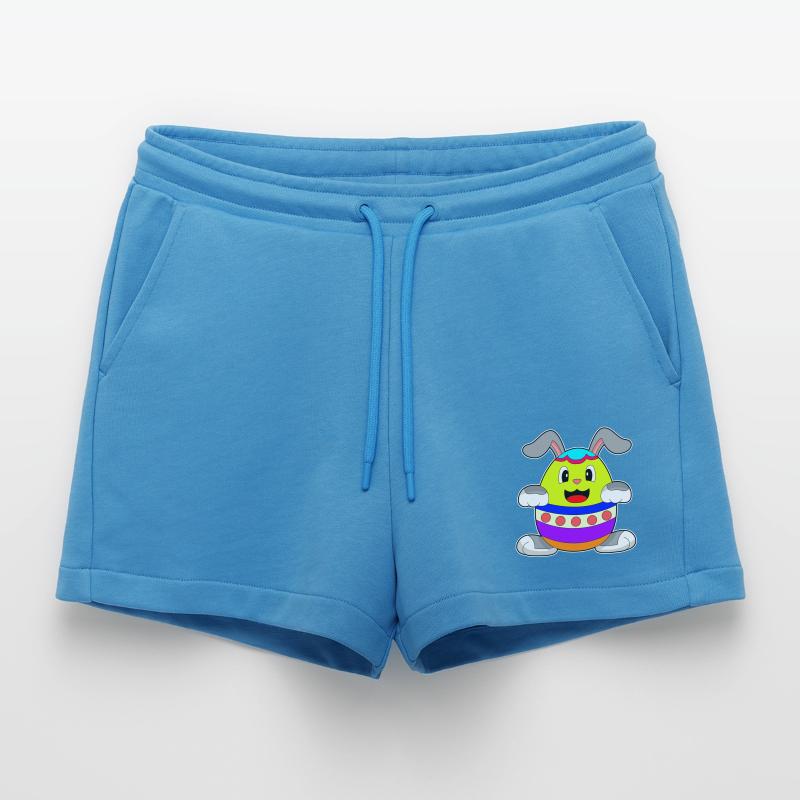 Bunny Easter Easter Egg Costume Organic Relaxed Cropped Shorts Made in EU