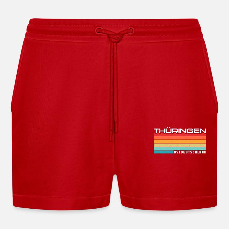 Thuringe Thuringe Thuringe Thuringe - Short bio décontracté court fabriqué en UE - rouge