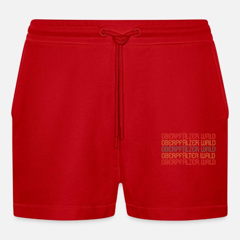 Oberpfälzer Wald - Organic Relaxed Cropped Shorts Made in EU - Rot
