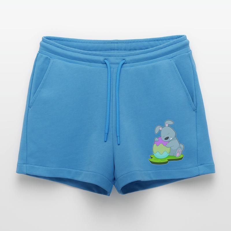 Bunny Easter Easter Egg Organic Relaxed Cropped Shorts Made in EU