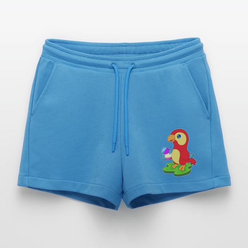 Parrot Easter Easter Egg Organic Relaxed Cropped Shorts Made in EU