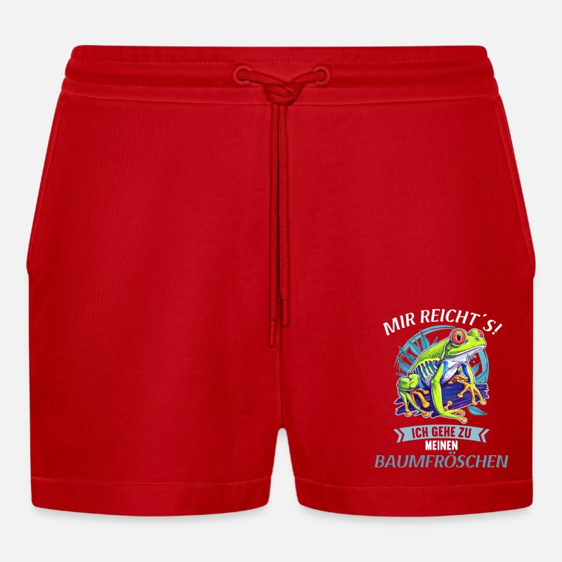 Tree Frog Baumfrösche Baumfrosch - Organic Relaxed Cropped Shorts Made in EU - Rot