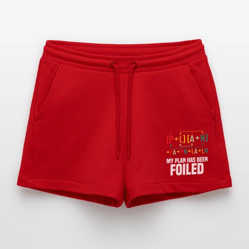 My Plan has been foiled Funny Math Teacher Pun Sci Organic Relaxed Cropped Shorts Made in EU