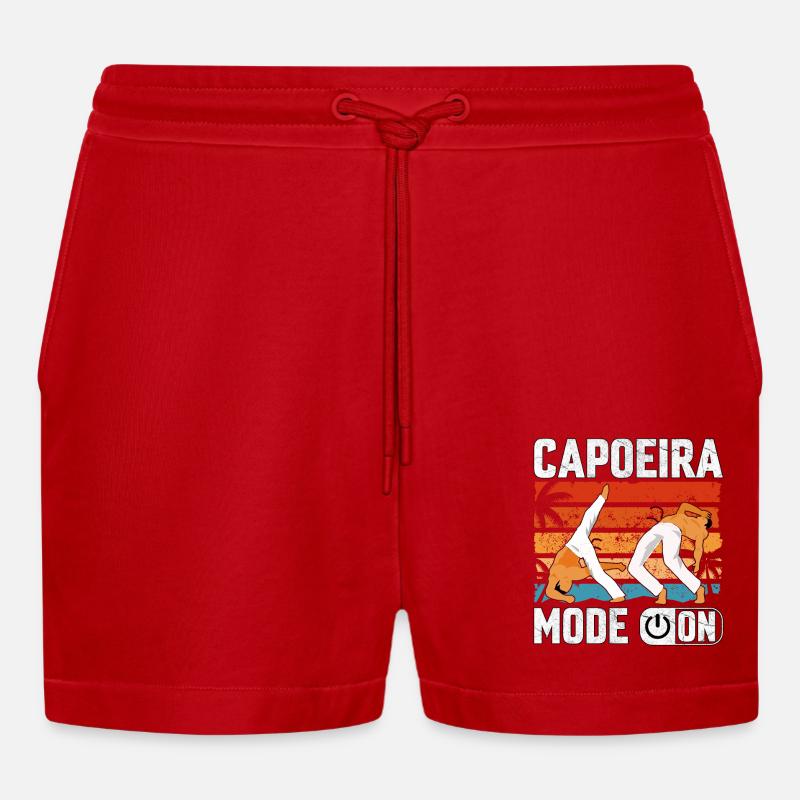 Capoeira-Modus Ein - Organic Relaxed Cropped Shorts Made in EU - Rot