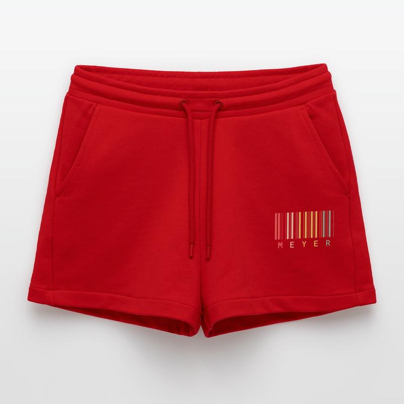 Meyer Family Name Bar Code Barcode Gift Organic Relaxed Cropped Shorts Made in EU