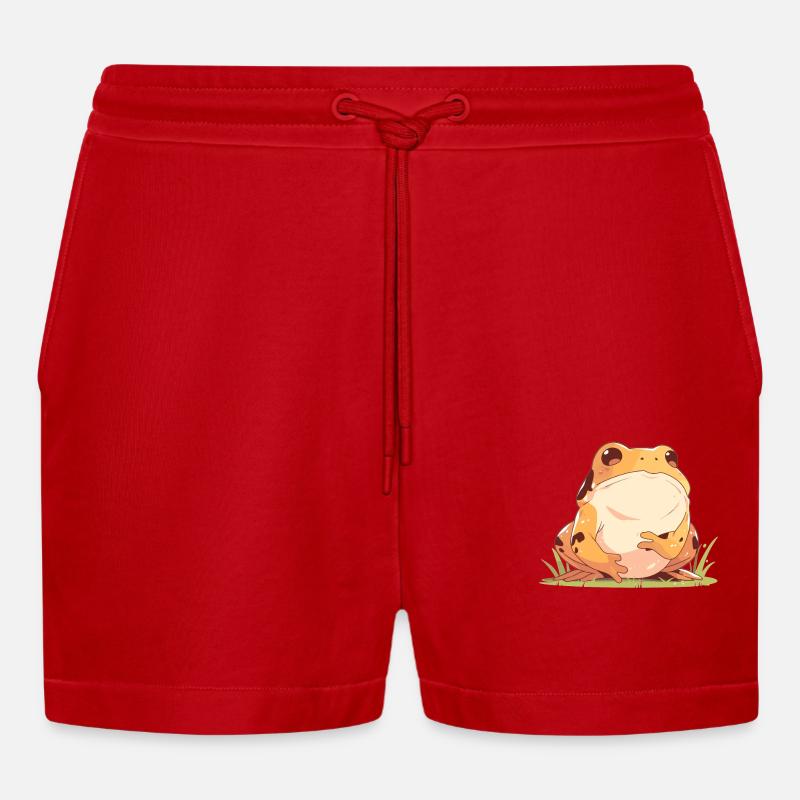 Toad Toads Toad - Organic Relaxed Cropped Shorts Made in EU - red
