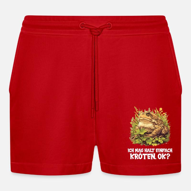 Toad Toads Toad - Organic Relaxed Cropped Shorts Made in EU - red