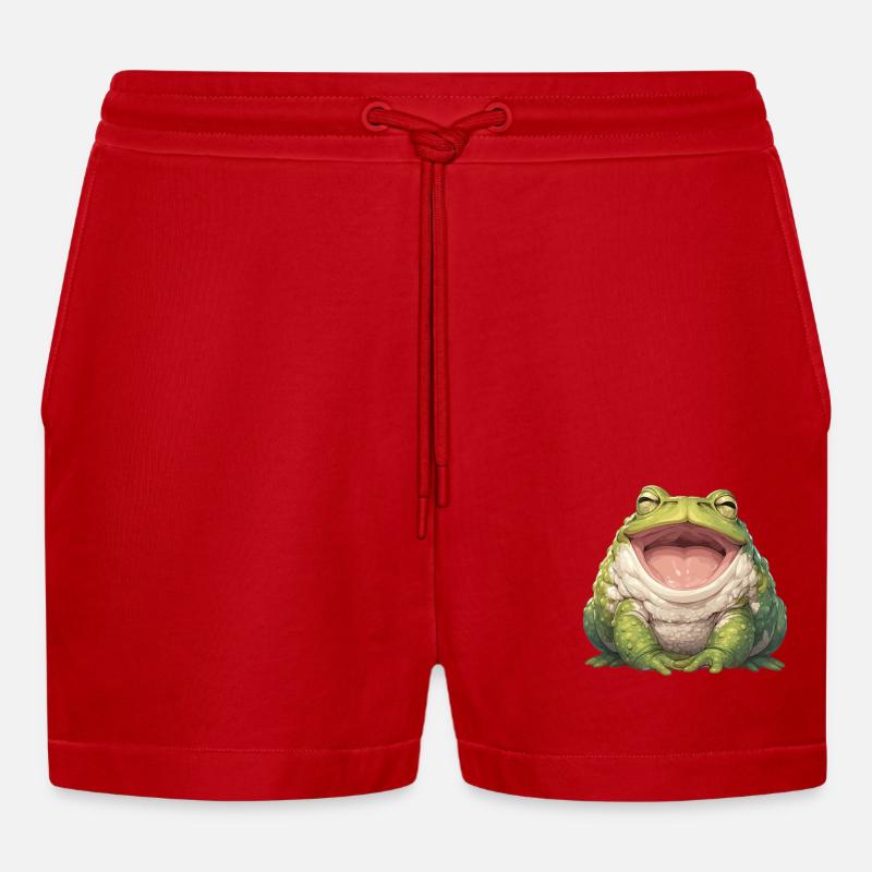 Toad Toads Toad - Organic Relaxed Cropped Shorts Made in EU - red