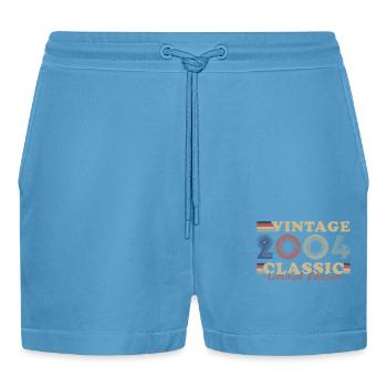 2004 Vintage Retro Geburtstagsgeschenk - Organic Relaxed Cropped Shorts Made in EU -  Sol Blue - Vorne