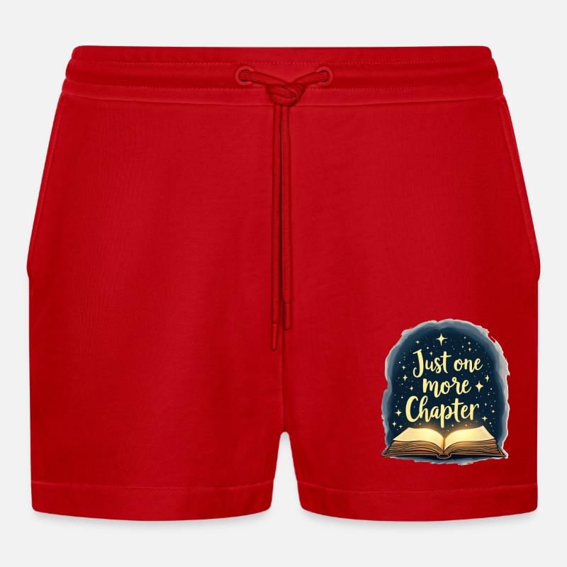 NUR NOCH EIN KAPITEL - Organic Relaxed Cropped Shorts Made in EU - Rot