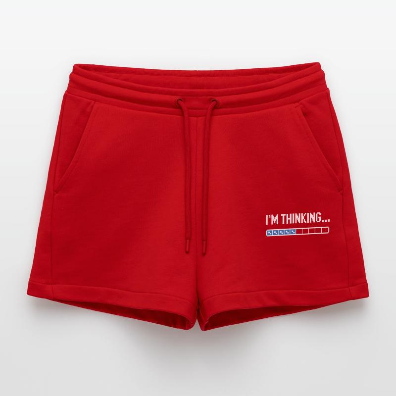 I'm thinking please wait funny nerd loading brain Organic Relaxed Cropped Shorts Made in EU