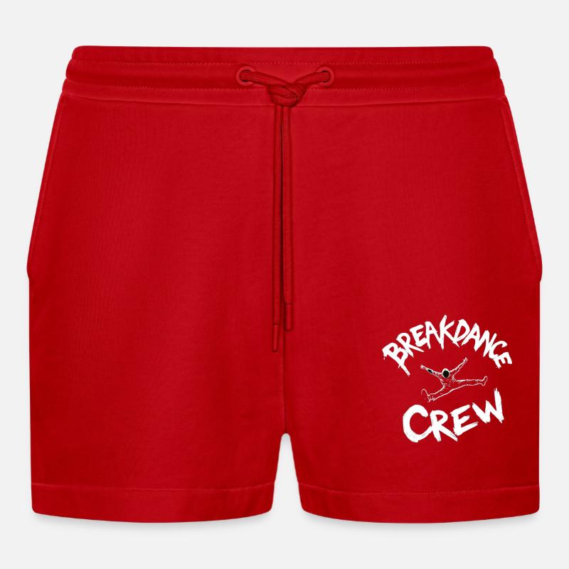 Breakdance Crew Breakdance Breakdancing Breakdance - Short bio décontracté court fabriqué en UE - rouge