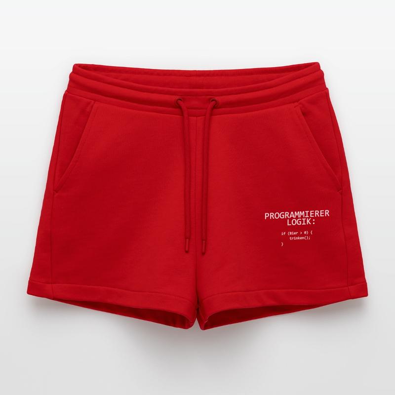 Programmer Logic IT Programmer Drinking Beer Organic Relaxed Cropped Shorts Made in EU