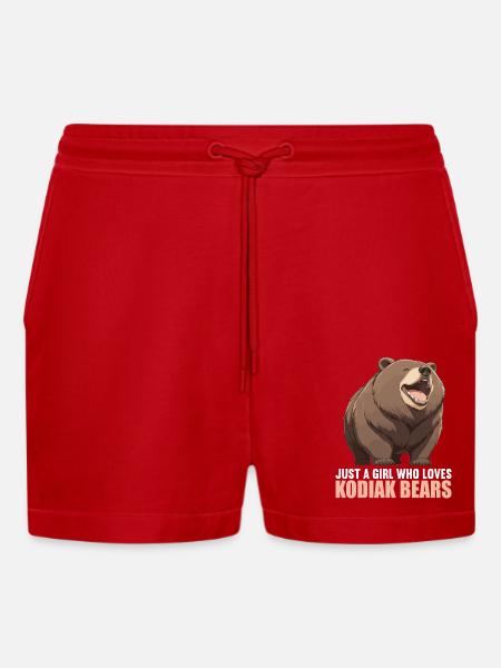 Kodiakbären Kodiakbär - Organic Relaxed Cropped Shorts Made in EU - Rot