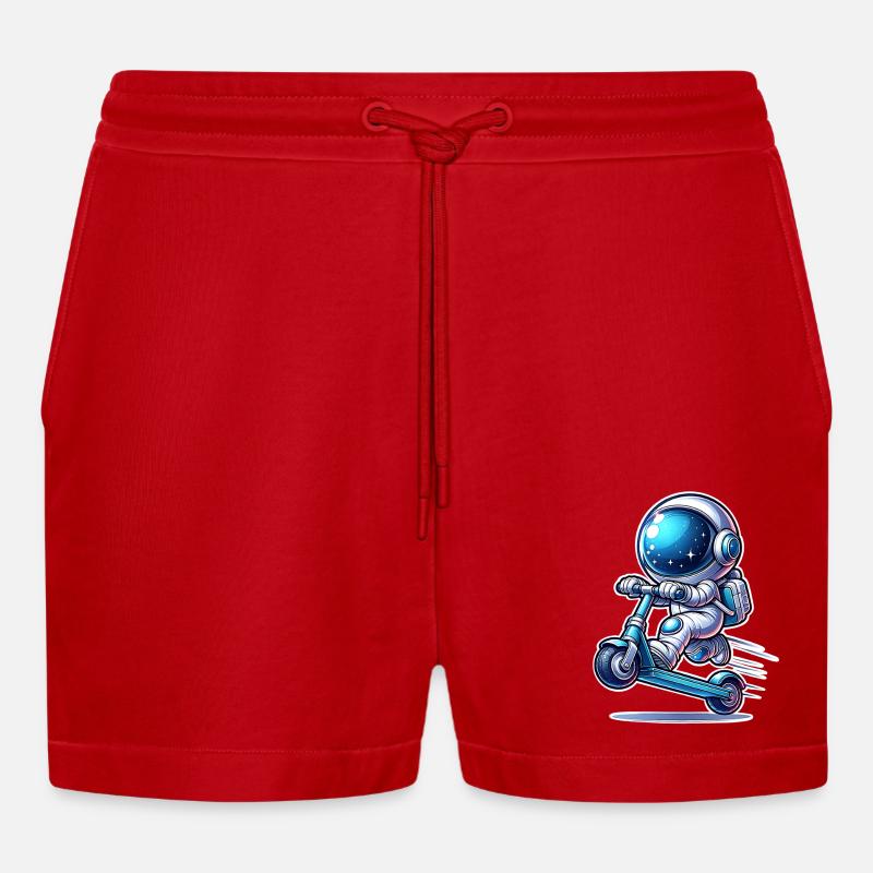 E-Scooter E-Roller Astronaut Scooter - Short bio décontracté court fabriqué en UE - rouge