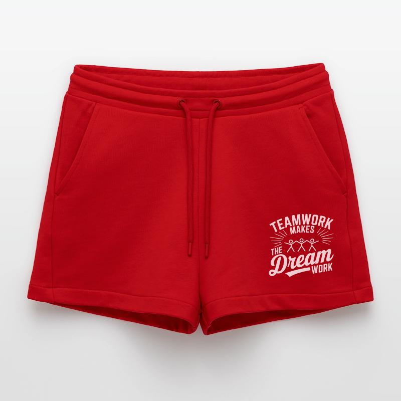 Teamwork makes the Dream work Organic Relaxed Cropped Shorts Made in EU