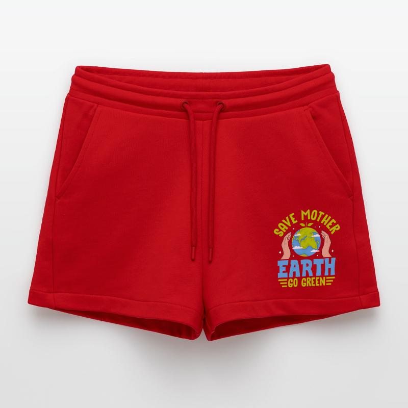 Rettet Mutter Erde, wird grün Organic Relaxed Cropped Shorts Made in EU