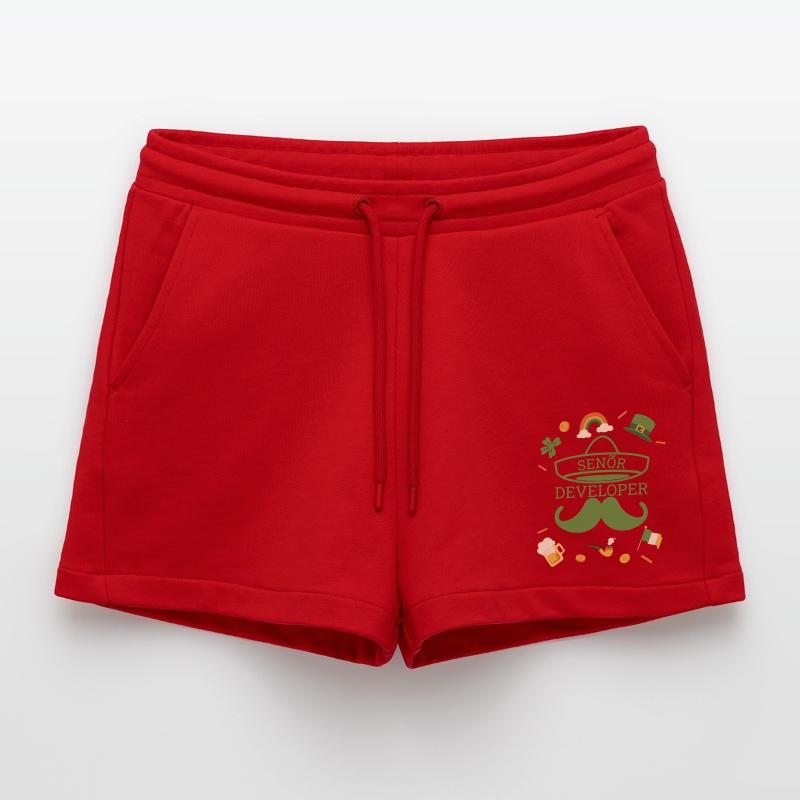 Senior Developer St Patricks Day Programmierer Organic Relaxed Cropped Shorts Made in EU