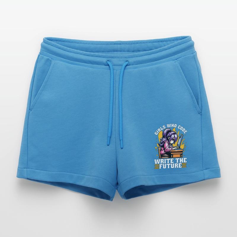 Coder Girls Who Code Write The Future Developer Organic Relaxed Cropped Shorts Made in EU