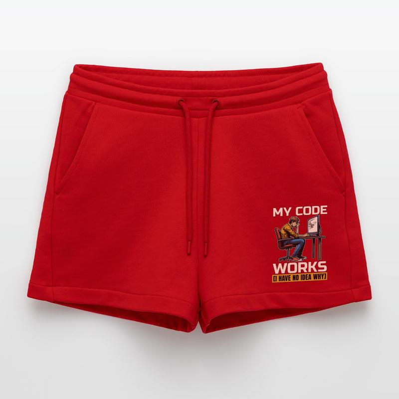Coder My Code Works I Have No Idea Web Developer Organic Relaxed Cropped Shorts Made in EU