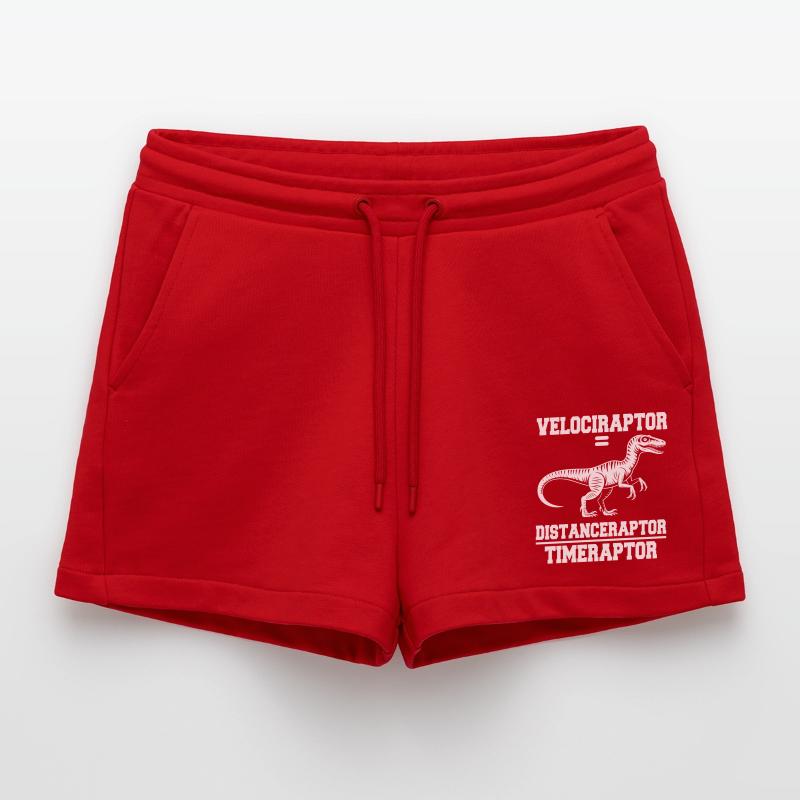 Velociraptor Distanceraptor Timeraptor Dinosaur Organic Relaxed Cropped Shorts Made in EU