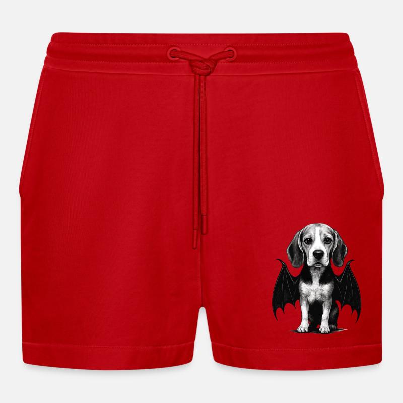 Beagle - Organic Relaxed Cropped Shorts Made in EU - Rot