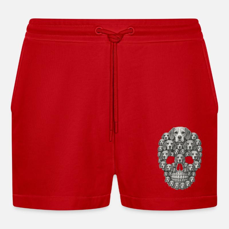 Beagle - Organic Relaxed Cropped Shorts Made in EU - Rot