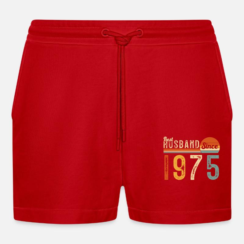 Bester Ehemann seit 1975 - Organic Relaxed Cropped Shorts Made in EU - Rot