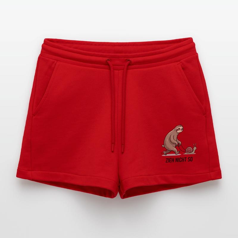 Don't pull like that - funny sloth and snail Organic Relaxed Cropped Shorts Made in EU