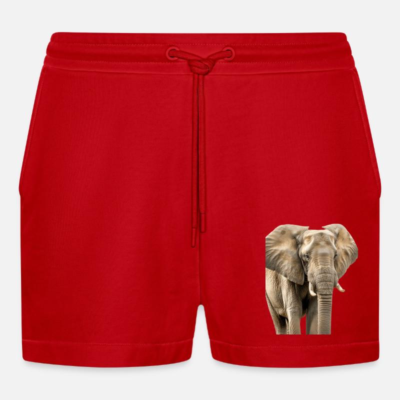 Elefant - Organic Relaxed Cropped Shorts Made in EU - Rot