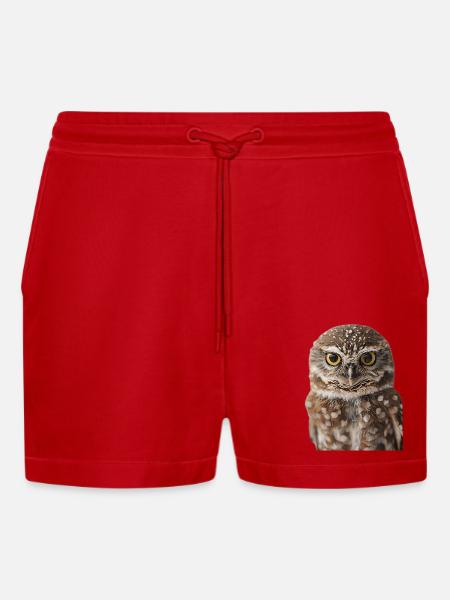 Eule - Organic Relaxed Cropped Shorts Made in EU - Rot