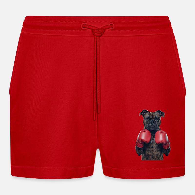 Cane Corso - Organic Relaxed Cropped Shorts Made in EU - Rot