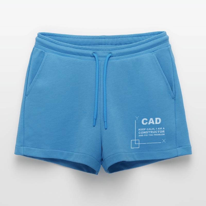 CAD Keep Calm Constructor Engineering Organic Relaxed Cropped Shorts Made in EU