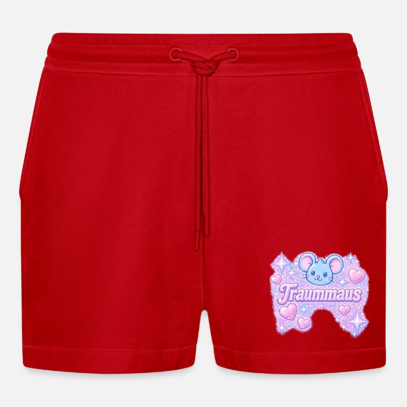 Dream mouse / design Y2K - Pantaloncini corti ecologici casual Made in UE - rosso