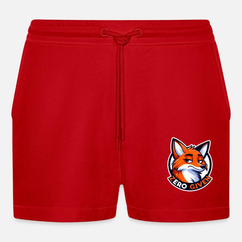 Zero Given - Fuchs Illustration - Organic Relaxed Cropped Shorts Made in EU - Rot