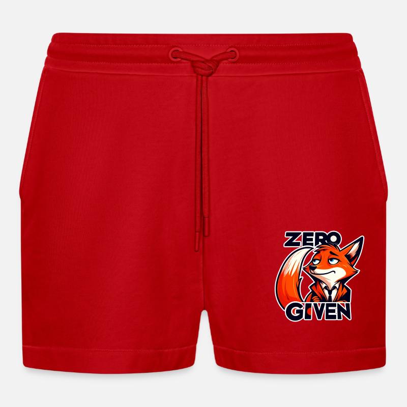 Zero Given - Fuchs Illustration - Organic Relaxed Cropped Shorts Made in EU - Rot