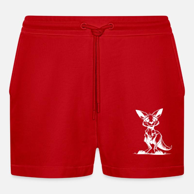 Süsses putzig Australisches Känguru Baby - Organic Relaxed Cropped Shorts Made in EU - Rot