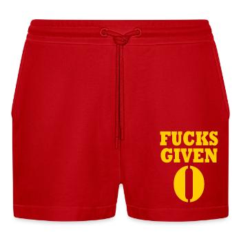Zero fucks given - Organic Relaxed Cropped Shorts Made in EU - red - Front