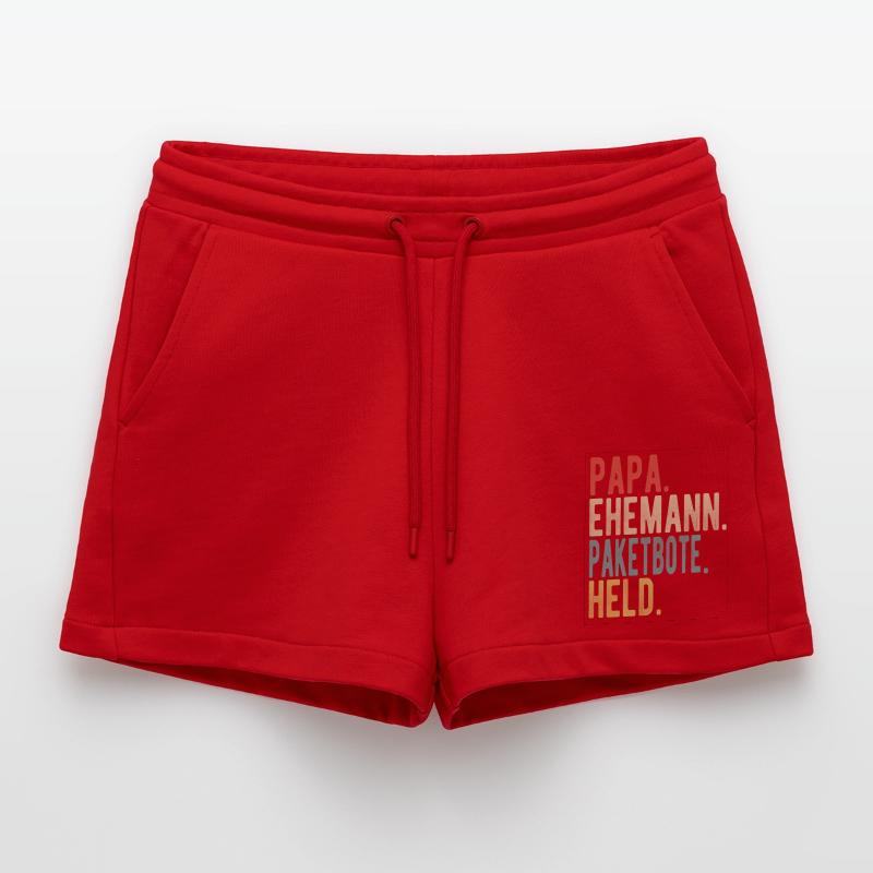 Paketbote Papa Ehemann Held Organic Relaxed Cropped Shorts Made in EU