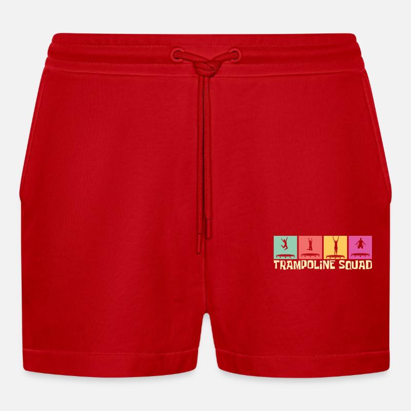 Trampoline Squad- Trampoline Geschenkidee - Organic Relaxed Cropped Shorts Made in EU - Rot