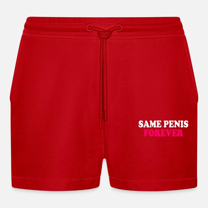 Same penis forever - Organic Relaxed Cropped Shorts Made in EU - red