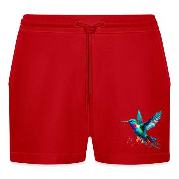 Kolibri - Organic Relaxed Cropped Shorts Made in EU - Rot - Vorne