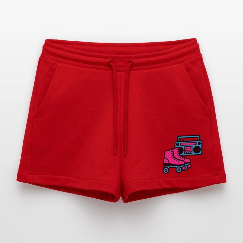 Rollschuhe Boombox 80er Retro Organic Relaxed Cropped Shorts Made in EU