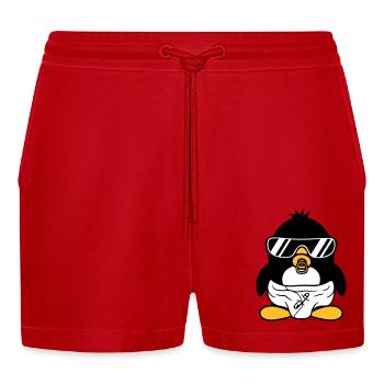 pinguin baby kind schnuller windel sonnenbrille lu - Organic Relaxed Cropped Shorts Made in EU - Rot - Vorne