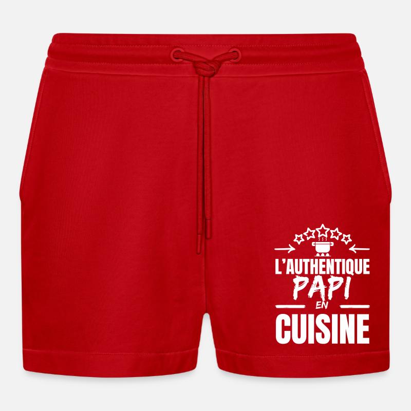 DER AUTHENTISCHE OPA-KOCH - Organic Relaxed Cropped Shorts Made in EU - Rot