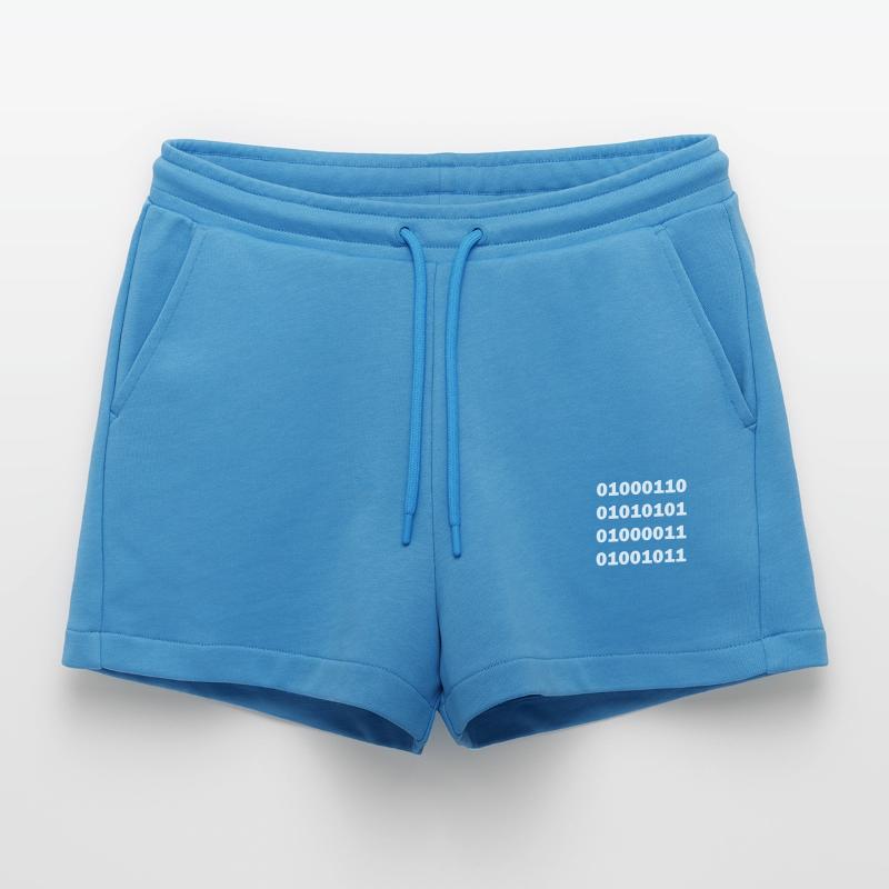 Binary code fuck Organic Relaxed Cropped Shorts Made in EU